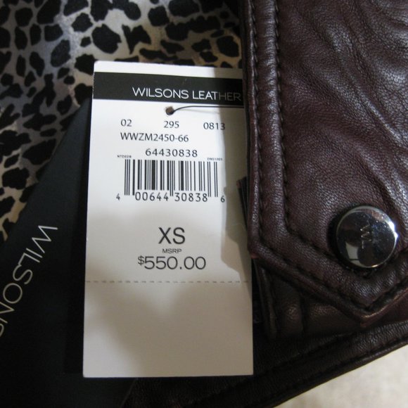 NWT Wilsons Leather red moto jacket coat XS extra small - Picture 10 of 10